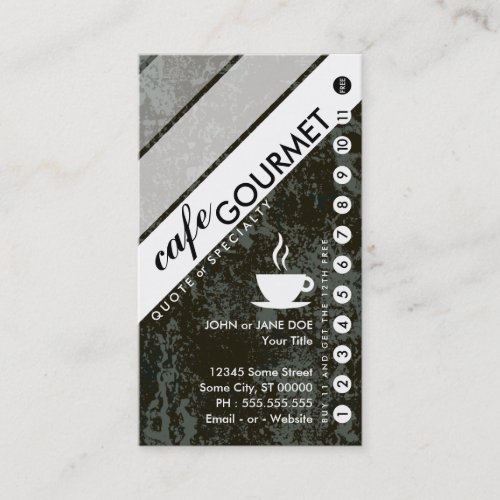 grunge COFFEE punchcard  buy 11 get 1 free Loyalty Card