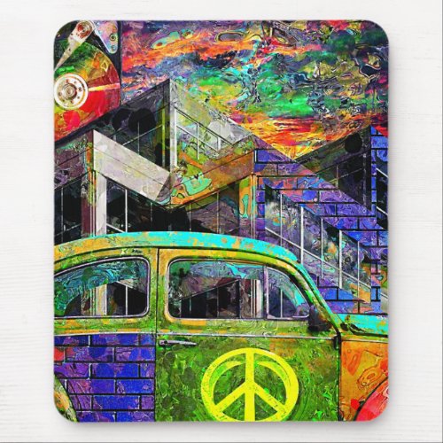 Grunge Collage Mouse Pad