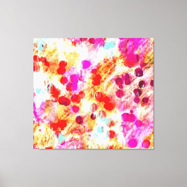 Grunge color dot texture background canvas print (Front)