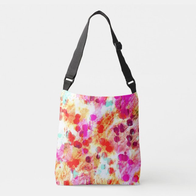 Grunge color dot texture background crossbody bag (Front)