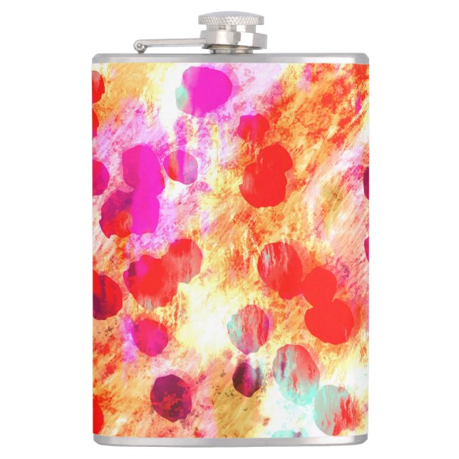 Grunge color dot texture background flask (Front)