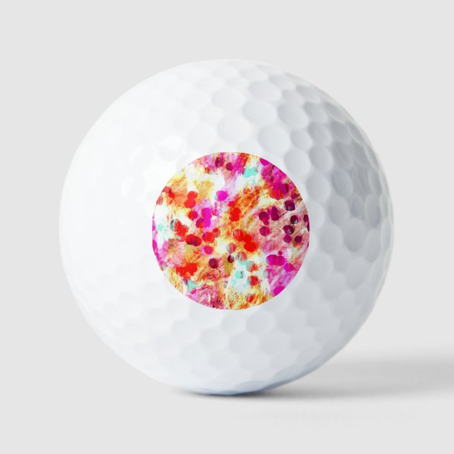 Grunge color dot texture background golf balls (Front)