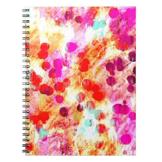 Grunge color dot texture background notebook (Front)