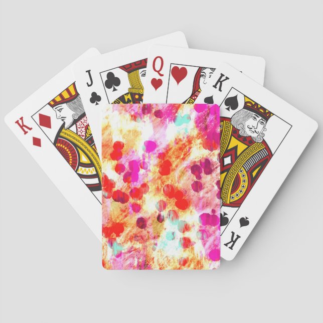 Grunge color dot texture background poker cards (Back)