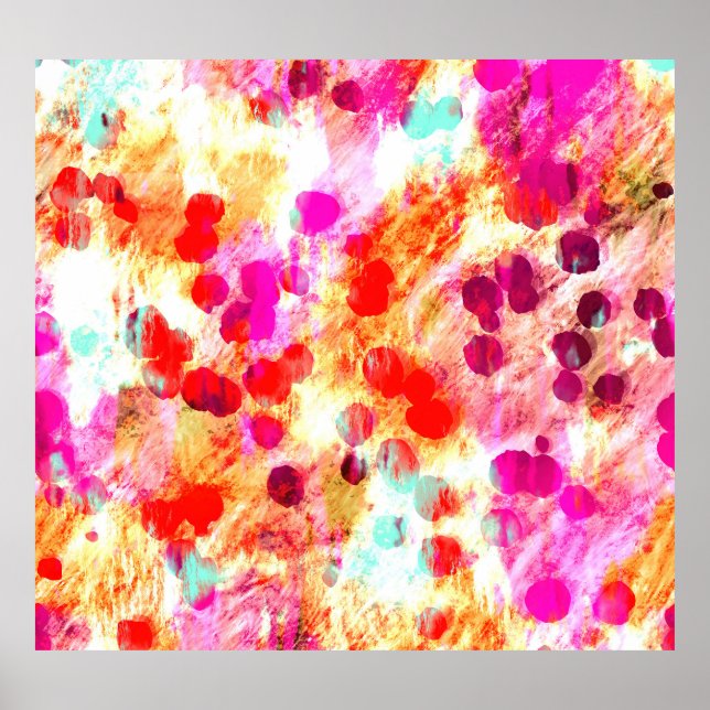 Grunge color dot texture background poster (Front)