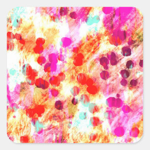Grunge color dot texture background square sticker