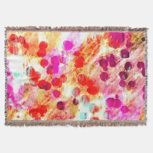Grunge color dot texture background throw blanket (Front)