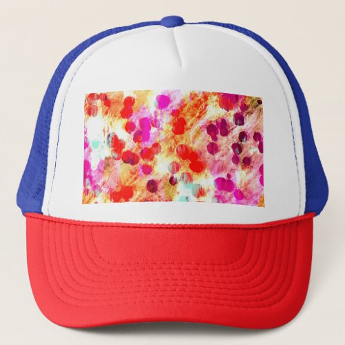 Grunge color dot texture background trucker hat