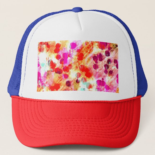 Grunge color dot texture background trucker hat (Front)