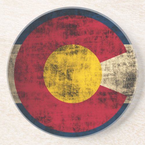 Grunge Colorado Flag Coaster