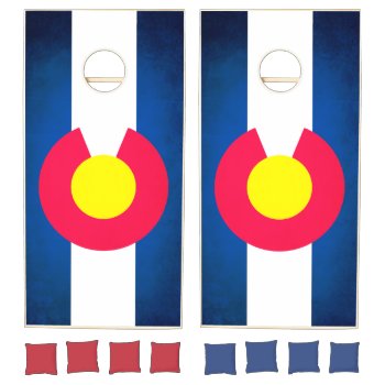 Grunge Colorado Flag  Cornhole Set by ColoradoCreativity at Zazzle
