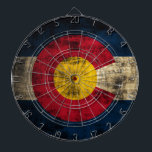 Grunge Colorado Flag Dartboard With Darts<br><div class="desc">Here we have our custom designed Grunge Colorado Flag Dart Board</div>