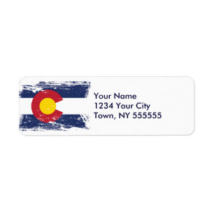 Grunge Colorado Flag Label