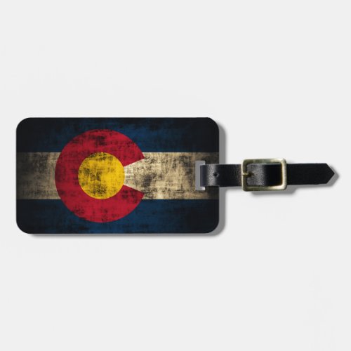 Grunge Colorado Flag Luggage Tag