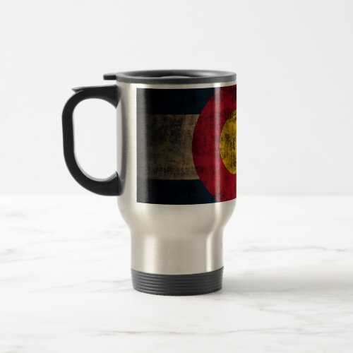 Grunge Colorado Flag Travel Mug