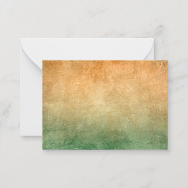 Grunge Colors - Orange & Green Note Card (Front)