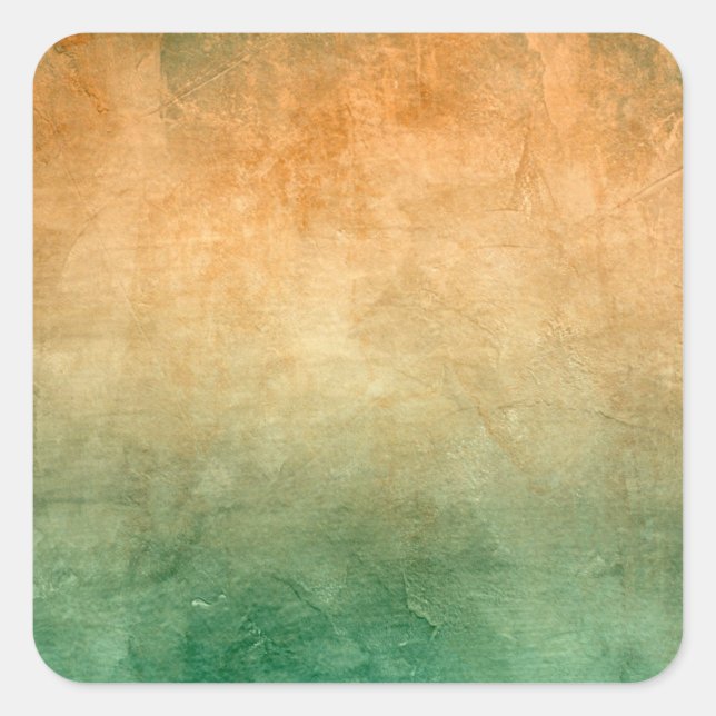 Grunge Colors - Orange & Green Square Sticker (Front)