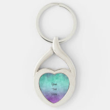 Grunge Colors - Teal & Purple Keychain