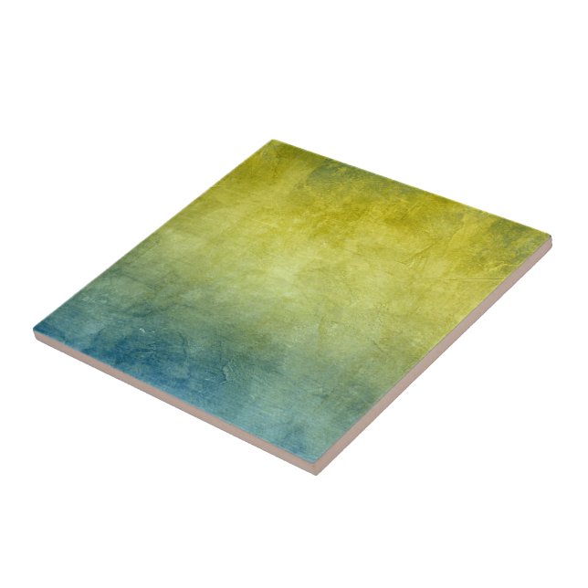 Grunge Colors - Yellow & Blue Ceramic Tile (Side)