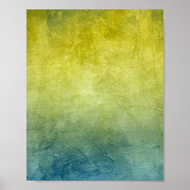 Grunge Colors - Yellow & Blue Poster (Front)