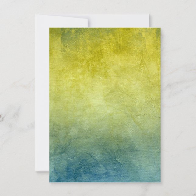 Grunge Colors - Yellow & Blue Save The Date (Front)