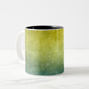 Grunge Colors - Yellow & Blue Two-Tone Coffee Mug