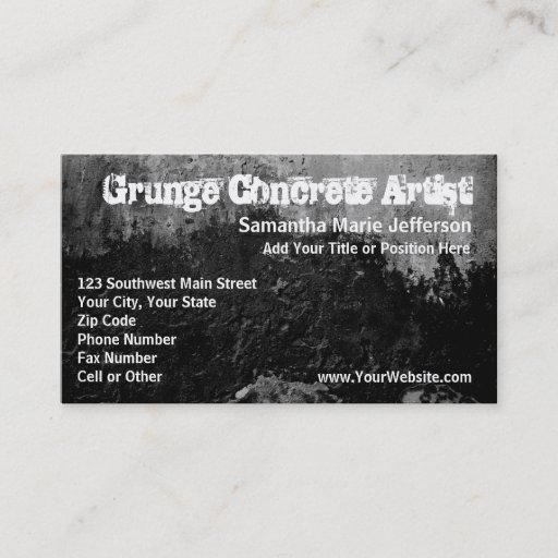 Customizable Grunge Concrete Black Paint Business Cards