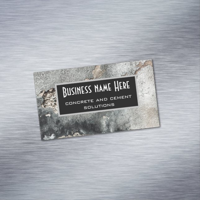 Grunge concrete texture business card magnet (In Situ)