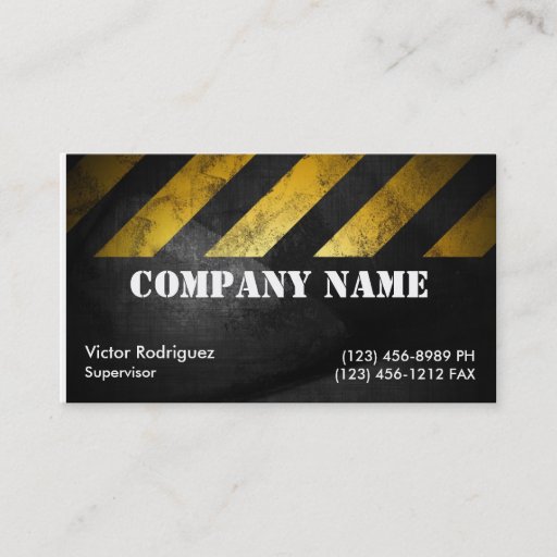 Customizable Grunge Construction Business Card