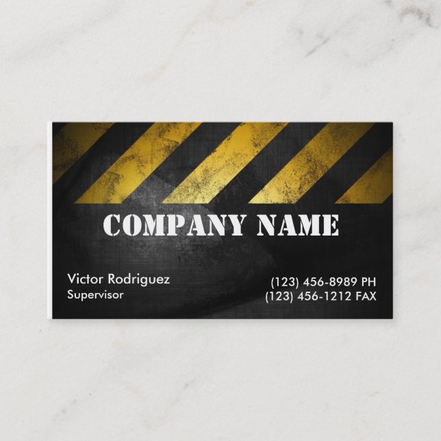 Grunge Construction Business Card (Front)