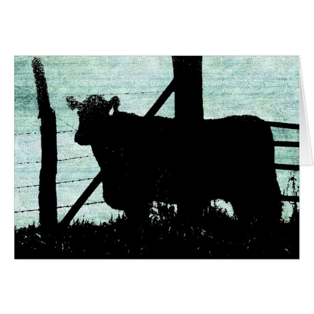 Grunge Cow Silhouette All Occasions  Cards (Front Horizontal)