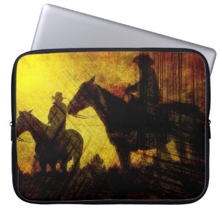 Grunge Cowboy Range Riders Laptop Computer Sleeve