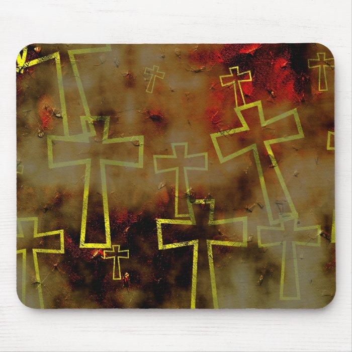 grunge cross mouse mats