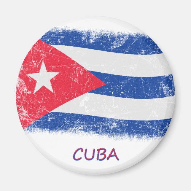 Grunge Cuba Flag Magnet (Front)