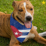 Grunge Cuban Cuba Flag Custom Name Pet Bandana<br><div class="desc">You beloved dog can wear your family's national pride! This grunge style Cuban flag pet bandana is easy to personalize with your dogs name! The blue, white and red design with the single star, your furry family member will certainly stand out in style. There are other flag dog bandanas in...</div>