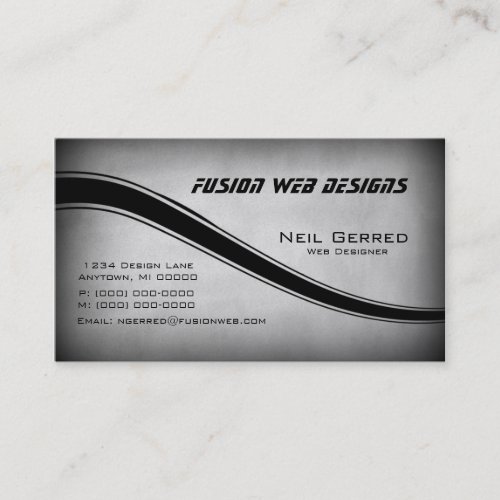 Grunge Curves Business Card, Gray