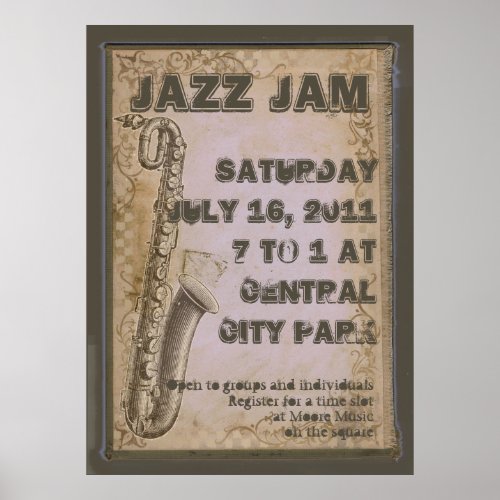 Grunge Customizable Jazz Music Festival Poster