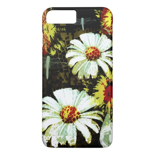 Grunge Daisies and a Dragonfly iPhone 8 Plus7 Plus Case