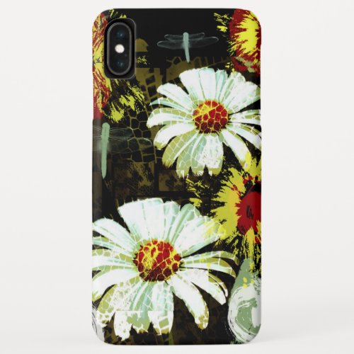 Grunge Daisies and a Dragonfly iPhone XS Max Case