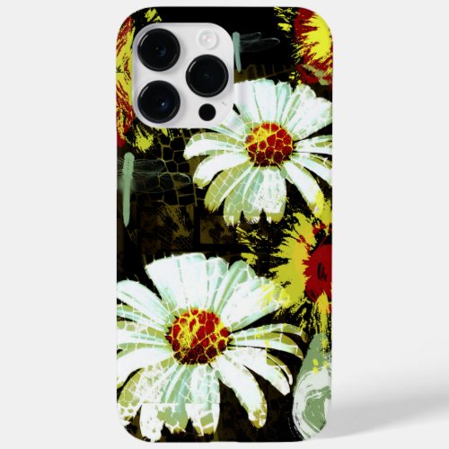Grunge Daisies and a Dragonfly Case_Mate iPhone 14 Pro Max Case