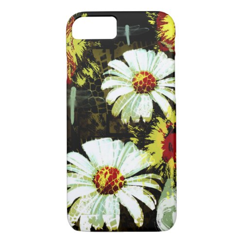Grunge Daisies and a Dragonfly iPhone 87 Case