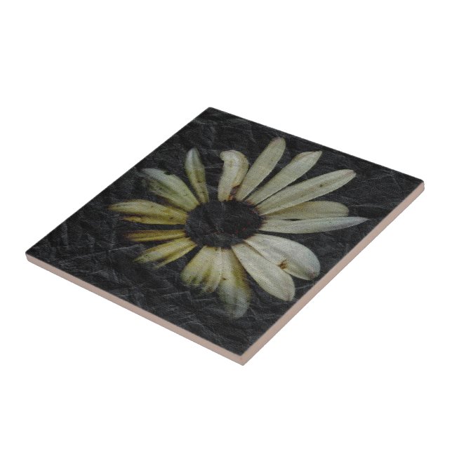 Grunge Daisy Ceramic Tile (Side)