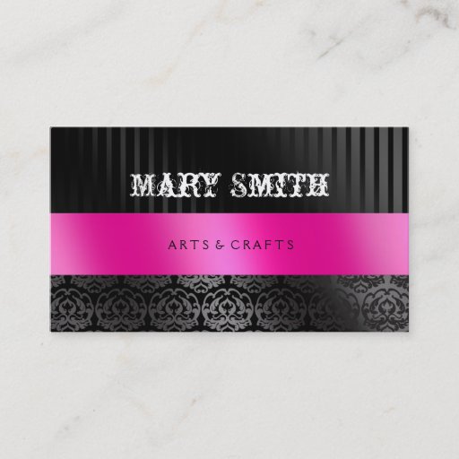 Customizable Grunge Damask Business Card 2 Sided