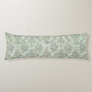 Grunge Damask Duck Egg Blue Sage Green Body Pillow