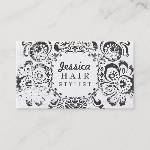 GOLD Grunge Floral Hair Stylist Appointment Cards Business Card Templates