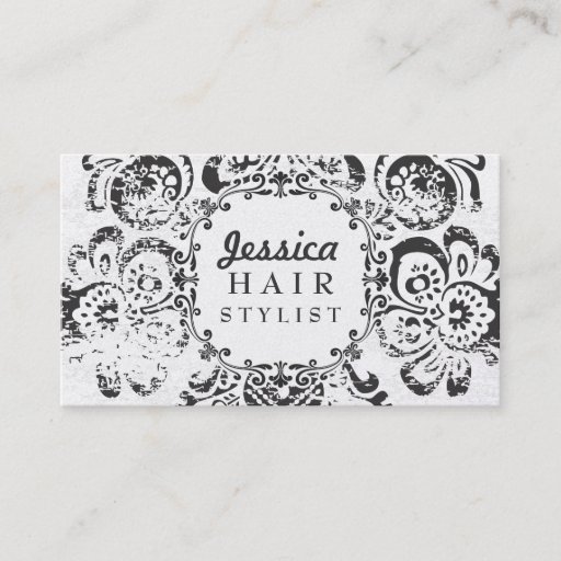 Customizable GOLD Grunge Floral Hair Stylist Appointment Cards Business Card Templates