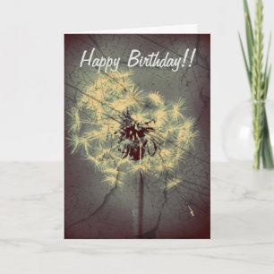 Grunge Dandelion Birthday Card