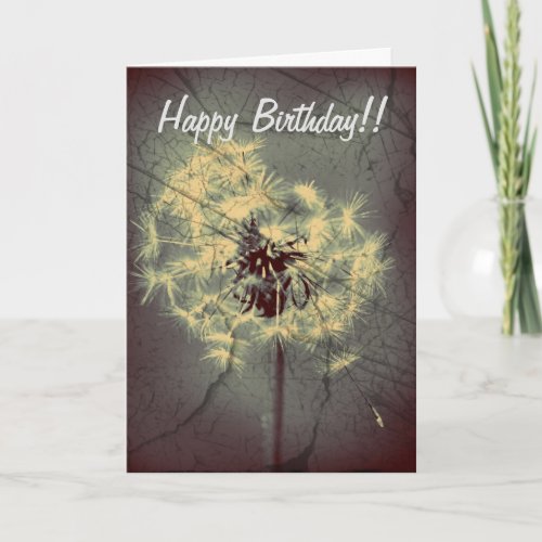 Grunge Dandelion Birthday Card