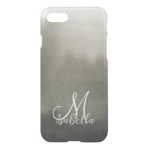 Grunge Dark Gothic Ombre Texture Monogram iPhone SE/8/7 Case