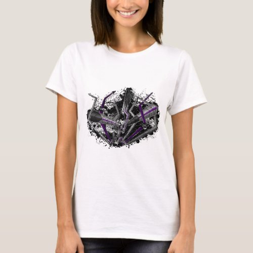 Grunge Demisexual Pride Graffiti Lightning  T_Shirt